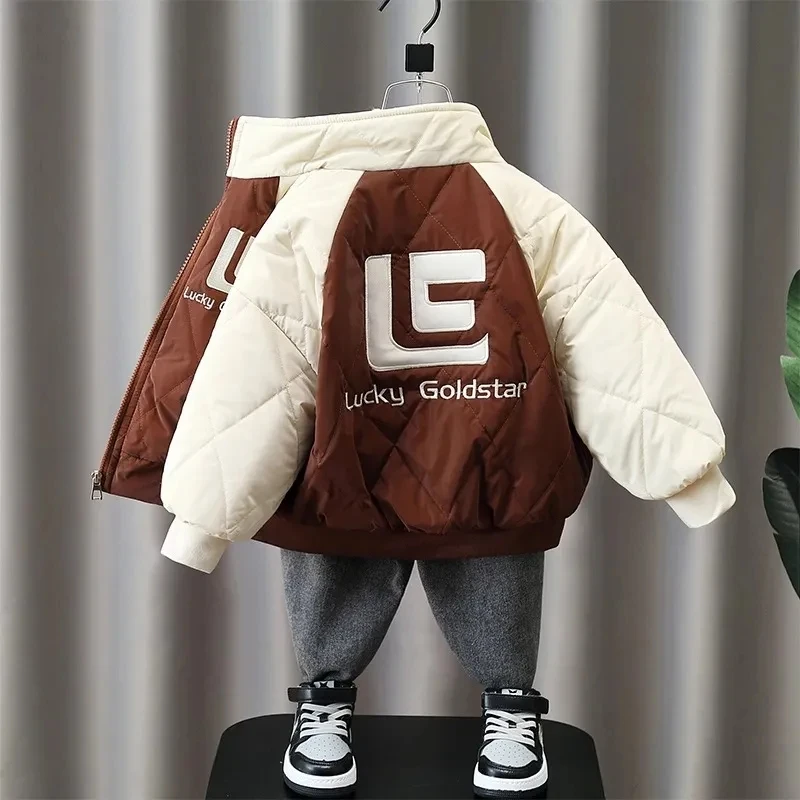 

Winter Kids Plush Coat Children's Cotton Thicken Jacket Down Parkas For Girls Boys Cute Cartoon Baby Snow Wear