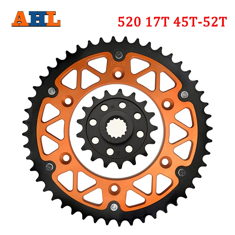 

Передняя и задняя звездочки для мотоцикла 17T 45T 46T 47T 48T 49T 51T 52T для 690 620 640 L LC4 Rally SM SMC SMR 790 890 Adventure R