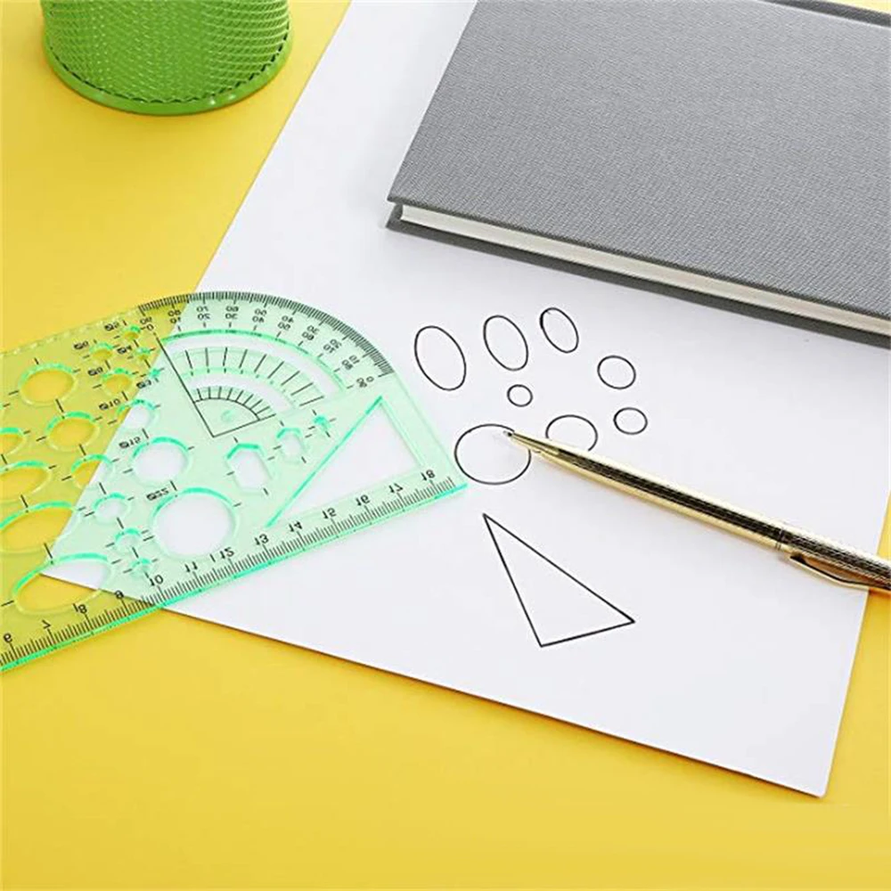 6 PCS Drawing Templates Building Formwork Geometric Design Office Furniture Drawing Measuring Template Ruler for School Office