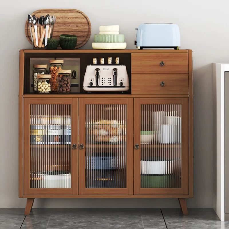 Bamboo solid wood kitchen storage cabinet side table furniture living room and dining room furniture Kitchen cabinet alacena