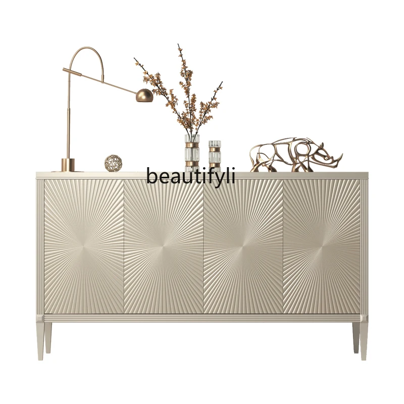 

Sideboard Cabinet Light Luxury Solid Wood Porch Home Shoe Cabinet Wall Storage Living Room Decorative Storage Cabinet