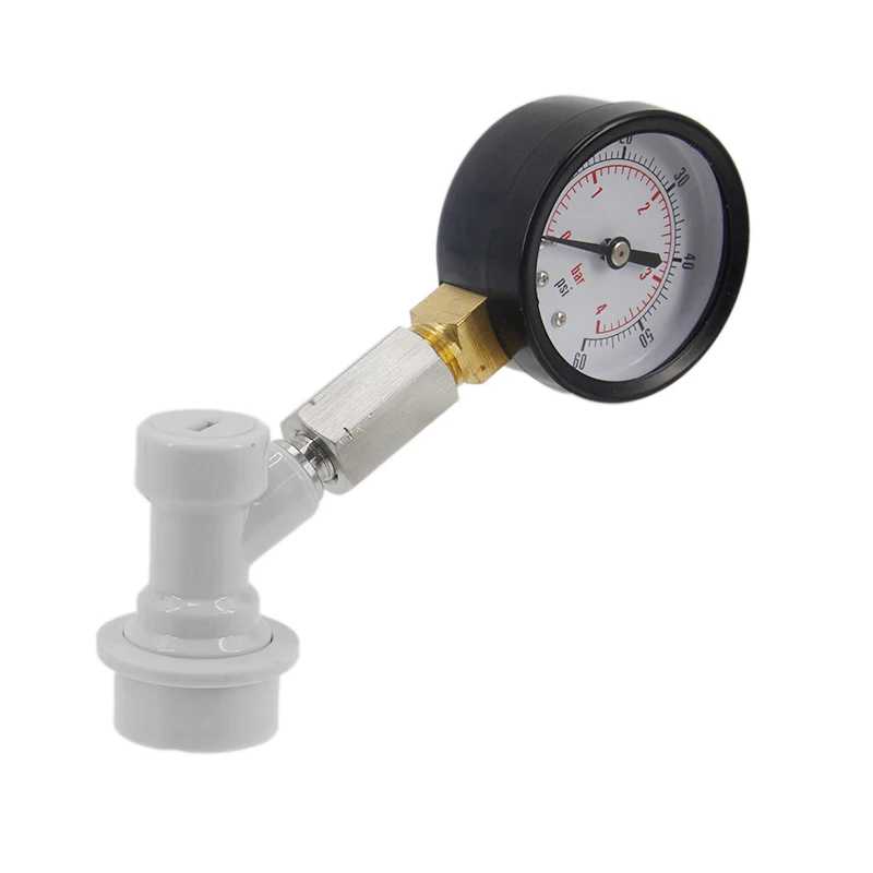 Beer Brewing Equipment, Homebrew Fitting, Mini Gauge Handy Ball Lock Dial Keg Pressure Quick Tester 0-60 psi Corny Beer Barrel Leaking Finder Homebrew Kegging Equipment