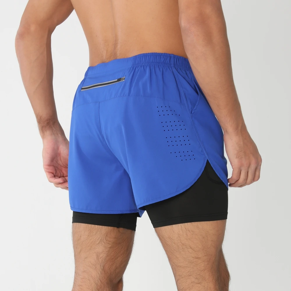 men's double-layer shorts quick-drying 5