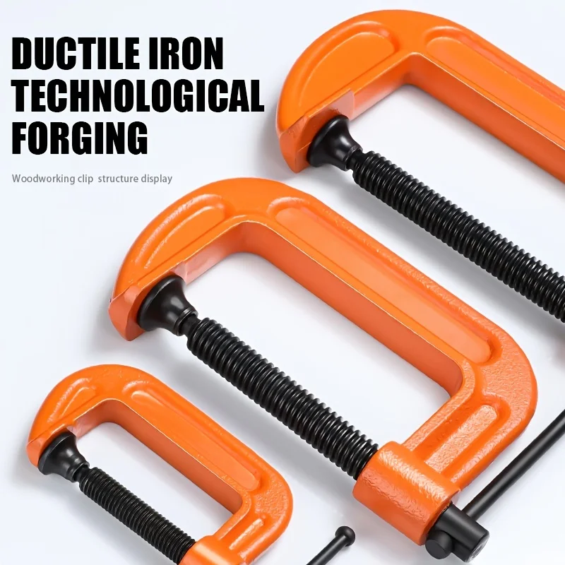 Portable Mounting Heavy-Duty Adjustable Woodworking Cast Steel C Type G-shaped Clip Clamp 1&rdquo;2" 3" 4" 5"