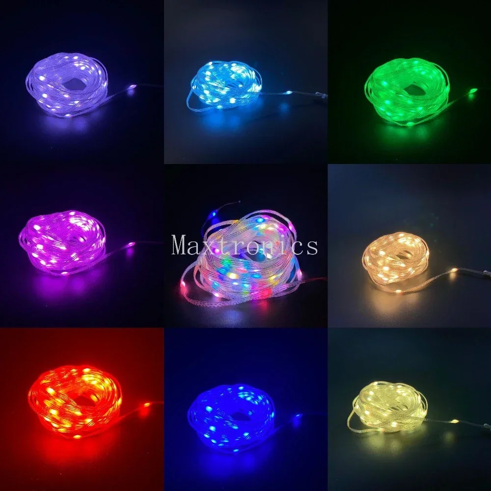 Description Picture 6 of item5M DC5V WS2812B RGBIC Color LED String Lights /Bluetooth Music Controller USB Plug SP620E for Room Decor Christmas Fairy Lamp