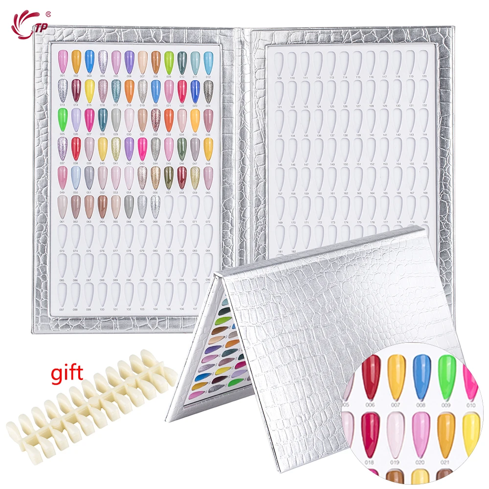 Nail Display Book TP 216 Colors Anselfs Nail Swatch Display Color Chart With 240 Tips Practice Design Sample Art Salon Set