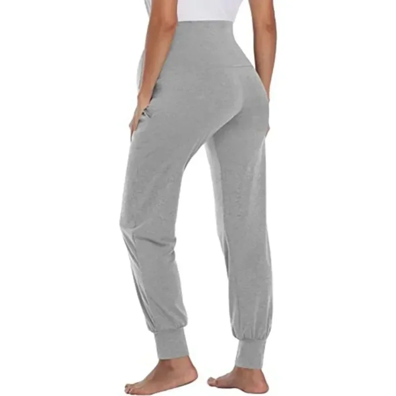 Spring Maternity Women's Casual Pants Solid High Waist Strechy Lounge Trousers For Pregnant Women Joggers With Pockets
