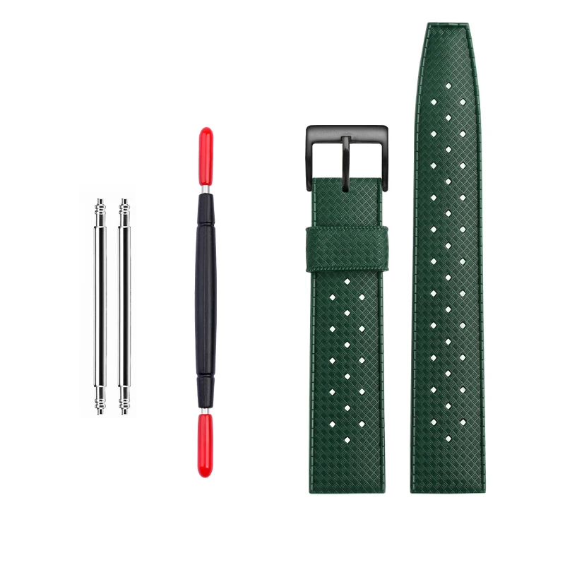 thumbnail image 1 of Correa de reloj deportiva de caucho fluorado verde de 20 mm y 22 mm, correa de silicona resistente al agua para Seiko, Rolex, Omega, pulsera para hombre, 1 of 5