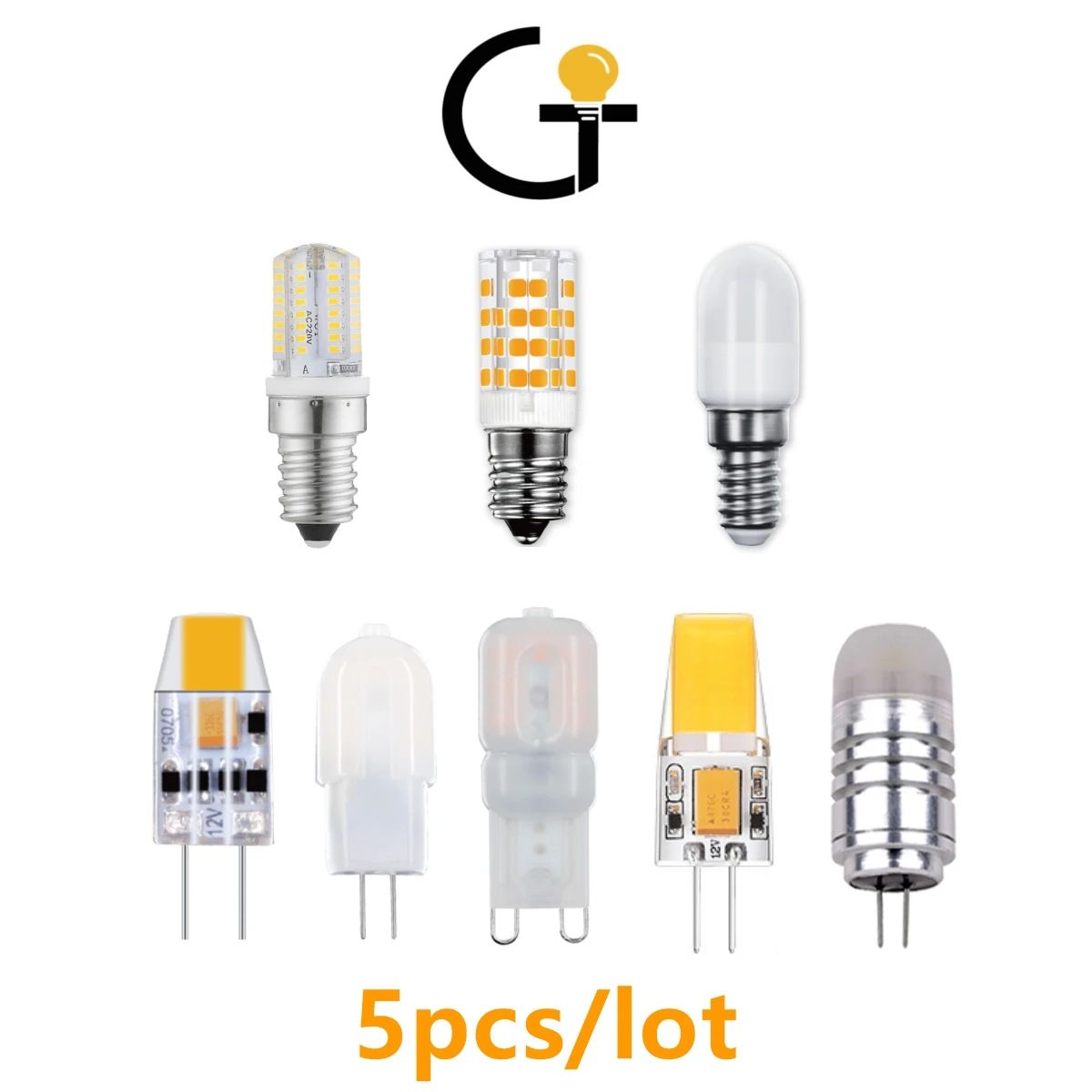 5PCS Factory direct LED Mini light bulb Corn lamp E14 G4 G9 AC/DC12V AC220V super bright warm white light for crystal chandelier