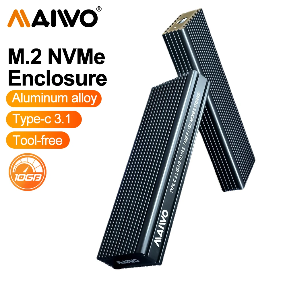 

MAIWO NVMe M.2 SSD корпус USB3.2 Gen 2 10 Гбит/с M2 SSD Внешний твердотельный накопитель Type C Алюминиевый адаптер для ПК