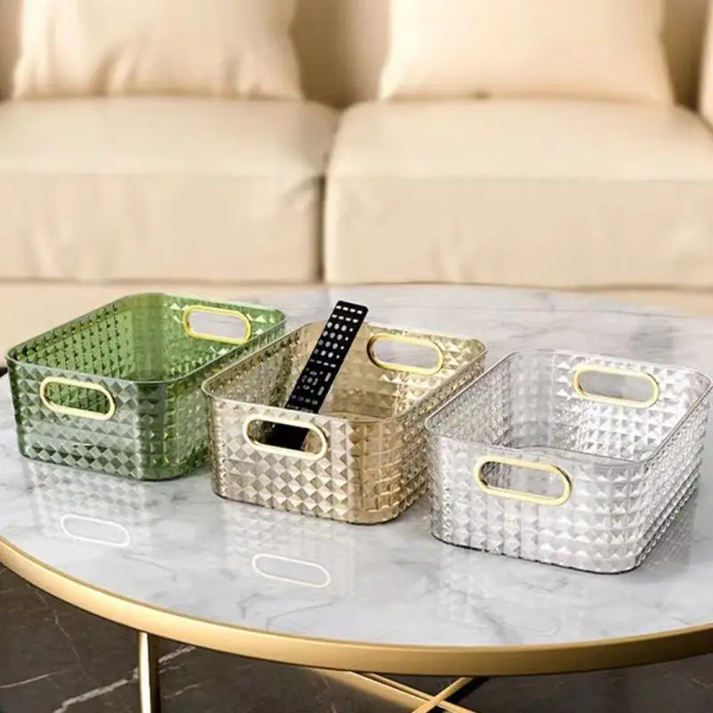 

Storage Basket Modern Minimalist Translucent Easy To Move Light Luxury Phnom Penh Handle Easy To Take Jewelry Box Rack