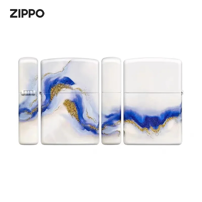Collezione Antivento Con Motivo In Marmo Accendino Zippo In Scatola