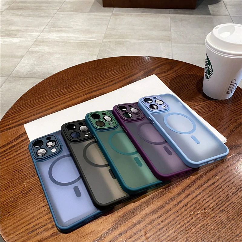 Luxury MagSafe Magnetic Matte Phone Case with Lens Protection