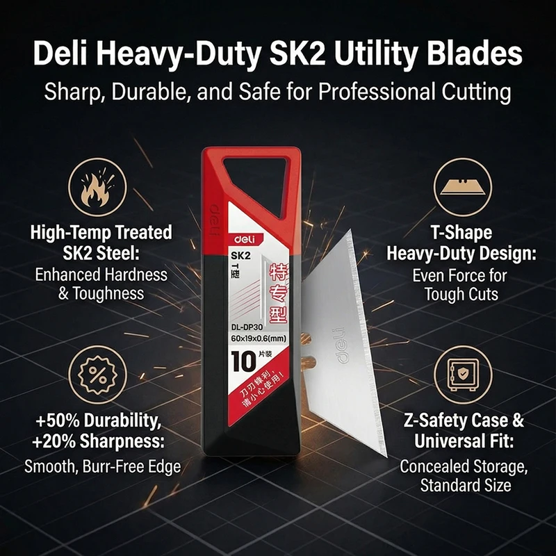 T자형 다용도 칼날 19mm 폭 0.6mm 두께 SK2 스틸 화이트 칼날 카펫 가죽 절단용 스냅오프 교체 칼날