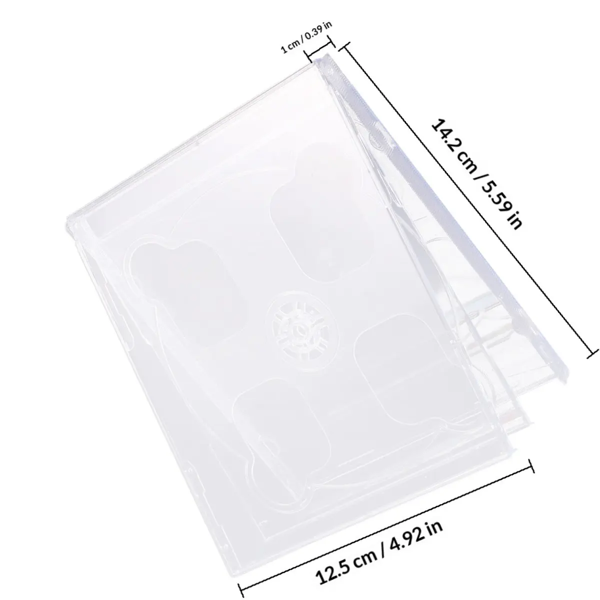 5개의 투명 CD 케이스, 표준 크기, CD/DVD 2개를 안전하게 수납할 수 있는 인터로킹 트레이, 긁힘 방지 휴대용 CD 박스, 미디어 비디오