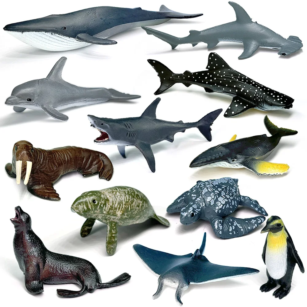 Ginmic GINMIC Kids Ocean Animals Toys With Large Play Mat, 18 Pack Assorted  Realistic Sea Animal Toys With Carrier Bag Including Shark, Whale, Dolphin 