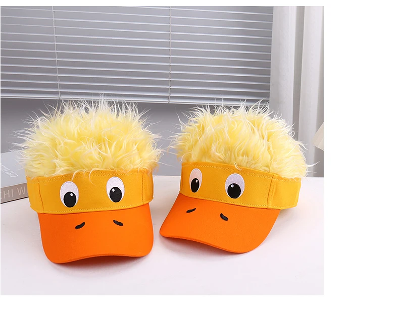 Lightweight Breathable Duckling Decorated Wig Cap For Outdoor Travel Cosplay Fresh Fashionable Versatile Hat_voghion.com