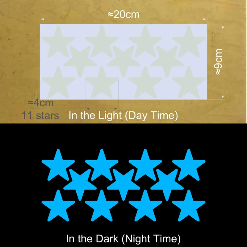Vibrant Glowing Star Stickers for Kids' Rooms - Ceiling & Wall Decor