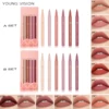 YOUNG VISION matte 6-color liquid lipliner set sponge gourd head fog face nude lipstick pen 3