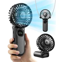 coldSky Handheld Fan Foldable Portable Fan with LED Display 3000mAh Battery Operated Mini Hand Held Fan for Travel Beach Outdoor 1