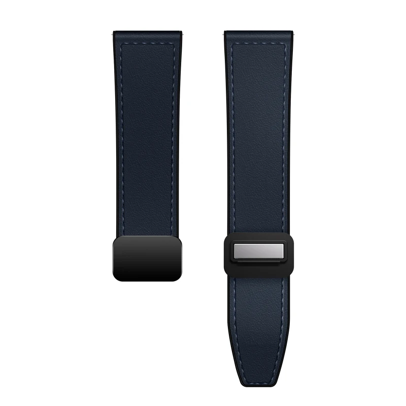 Premium Hybrid Silicone-Leather Strap with Magnetic Buckle, 20mm/22mm