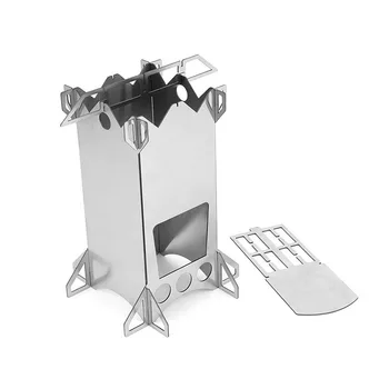 야외 그릴 미니 장작 난로 접이식 그릴, 휴대용 하이킹 목재 히터, 캠핑 이중 연소로, 캠프파이어 접이식