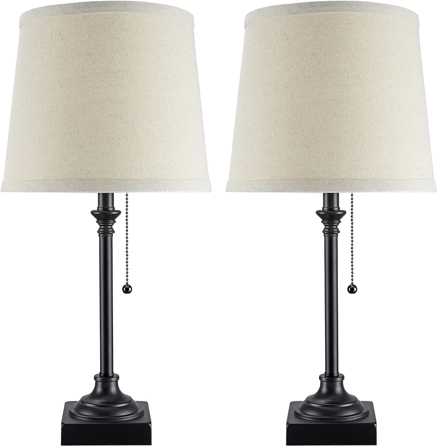 

Brown Table Lamp w/Natural Linen Shade, Size 9-1/2" L x 9-1/2" W x 14-1/2" H, E26 Socket, Set of 2 Small tables Cute desk acces