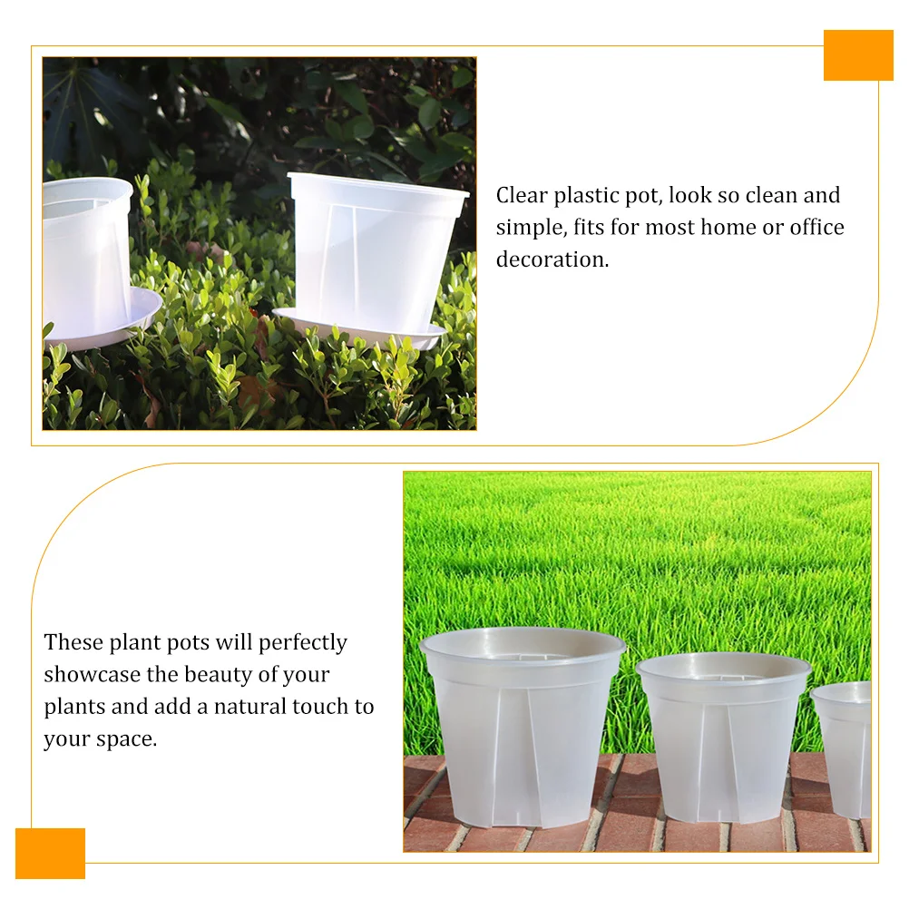 10 Pcs Transparent Flower Pot Clear Container Pots for Plants Nursery Flowerpot