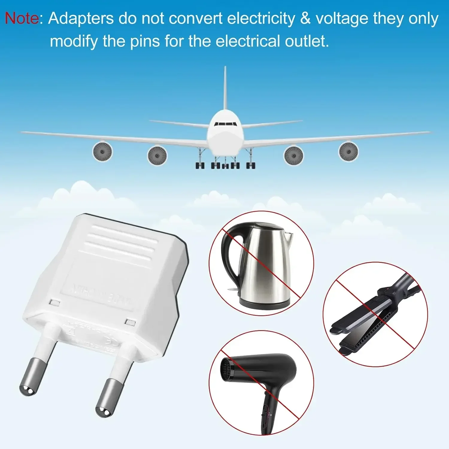 Universal EU To US Plugs Adaptors Electrical Adapters US To European Protable Outlet Converter for Outdoor Travel Home Office