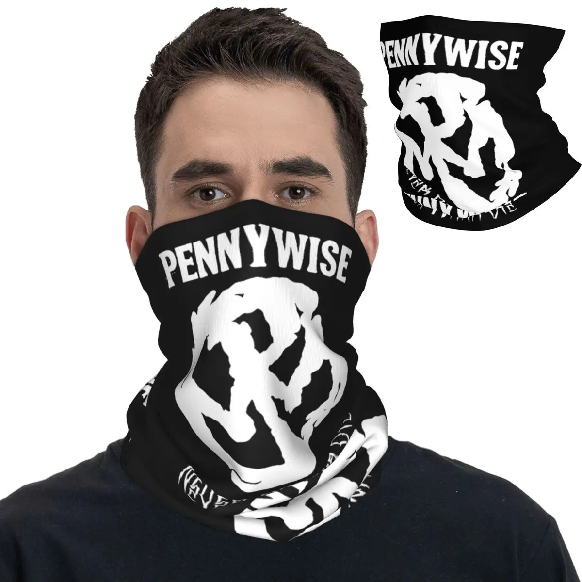 

Pennywise American Punk Rock Band Bandana Neck Gaiter Heavy Metal Wrap Scarf Multi-use Headband Cycling Unisex Adult All Season