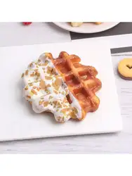 Gourmet Waffle Display Prop for Culinary Presentation and Photography (Round waffle - D)