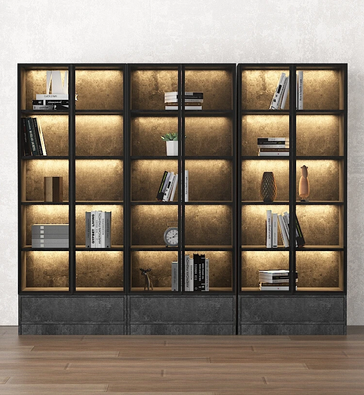 

Light luxury floor to ceiling glass door display cabinet