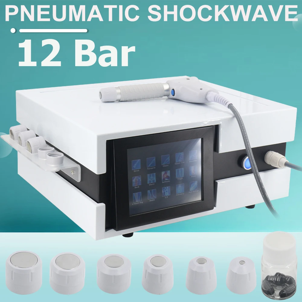 

12Bar Pneumatic Shockwave Therapy Machine Effective For ED Treatment Waist Pain Relief Massager Professional Shock Wave Massage