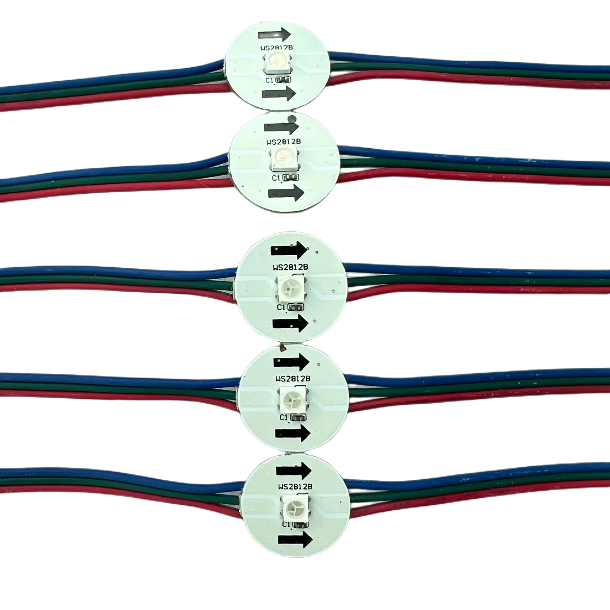 WS2812B DC5V 22mm diameter round pixel light,DC5V input(5050 smd RGB led with WS2811IC built-in)