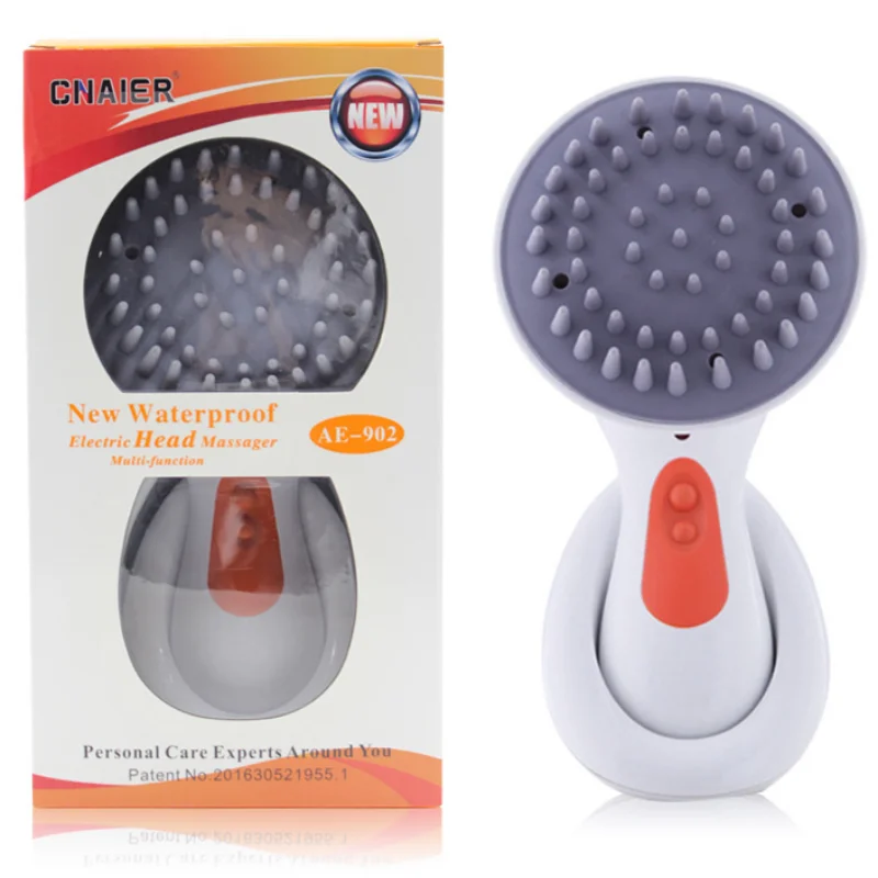 New Electric Head Massager Rechargeable Household Kneading Vibration Waterproof Multi-function Scalp Massager AE902