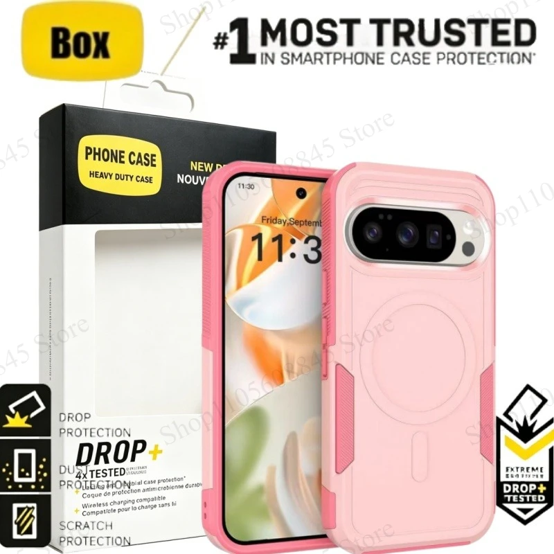 Rugged Shockproof Magnetic Case - Dual-Layer with Wireless Charging Compatibility