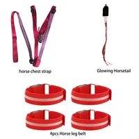 3Pcs LED Horse Legs Chest Tails Straps Horsing Riding Luminous Equestrian Suits Night Lights Visible Horse Equestrian Equipments 1