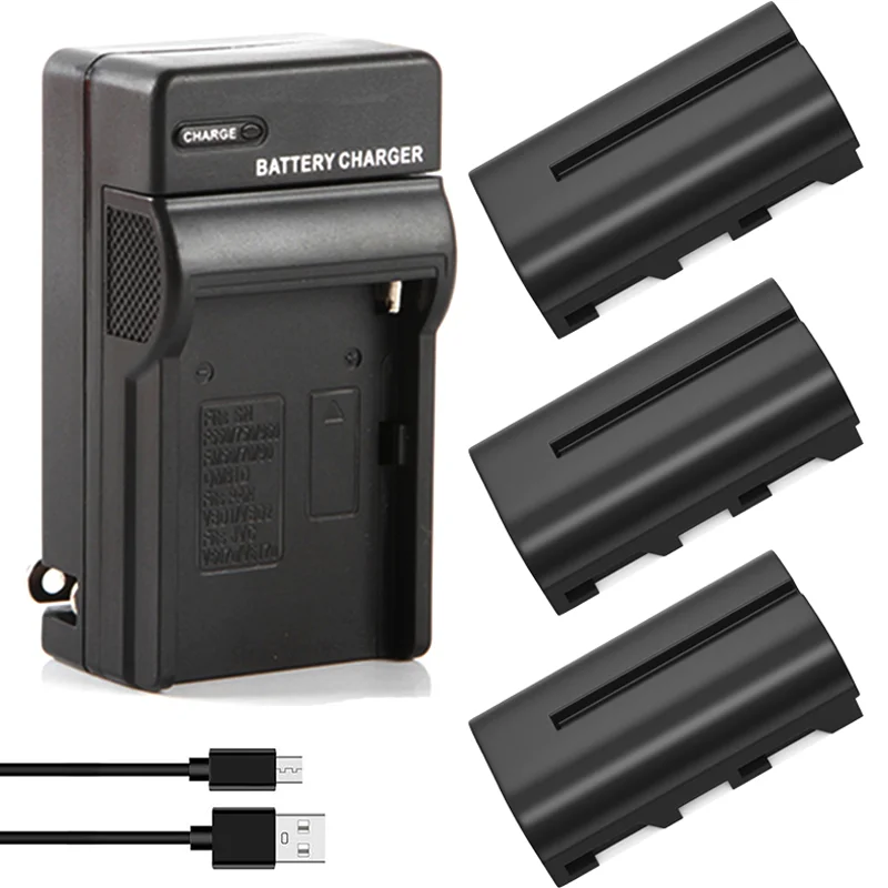 

2400mAh NP-F570 NP-F550 NP F550 F570 F530 F330 Light Battery USB Charger for Sony NP F970, F960 Yongnuo Viltrox Video LED Light