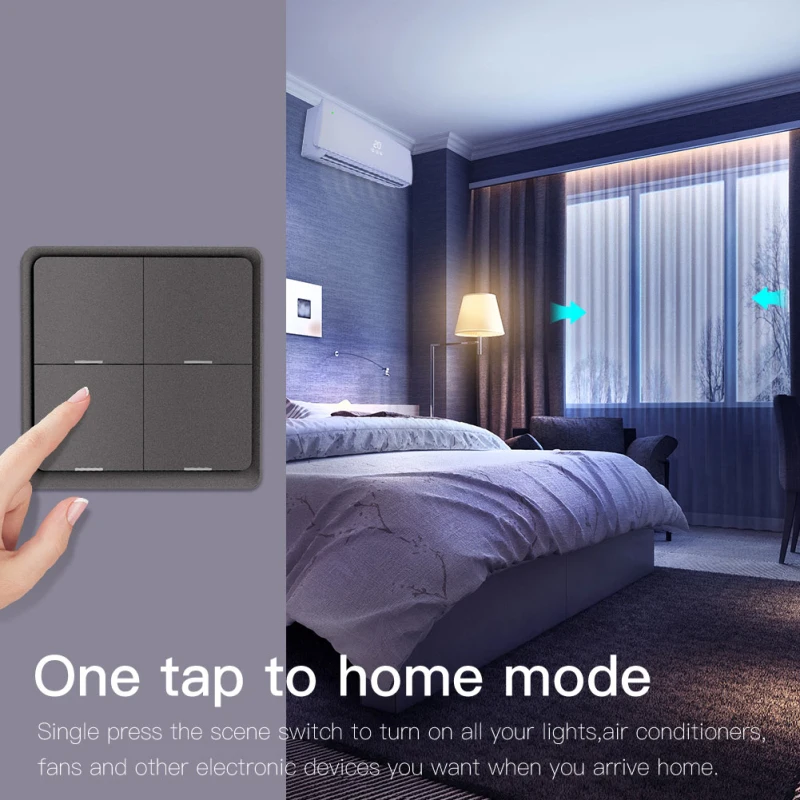 Aubess-zigbee Interruptor de Cena Inteligente Controlador de Botão Funciona com Smart Life App Tuya Gang 12 Cena - Image 4