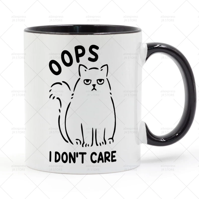 

OOPS I don't care Cat Mug Ceramic Cup Gifts 11oz