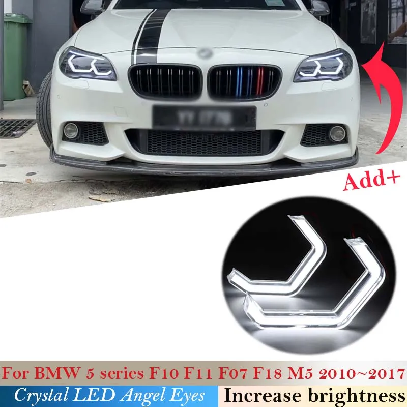 

Дневсветильник свет с кристаллами для BMW 5 серии F10 F11 F07 F18 M5 2010 ~ 2017 ультра яркие концепции M4 Знаковый стиль светодиодсветодиодный глаза ангела кольца с ореолом