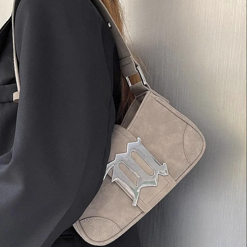 Girls Niche Retro Design Shoulder Bags Hot Sale Women New Daily Versatile Handbag Female Fashion Simple Suede Bags - 3