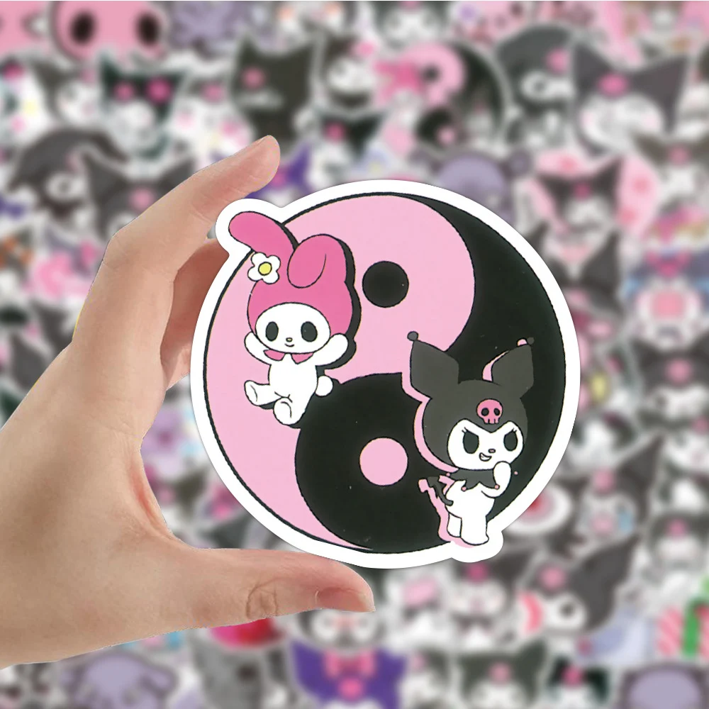 10/30/50/100pcs Sanrio Kuromi Stickers Cartoon Graffiti Phone Guitar Stationery Waterproof Kawaii Kids Anime Decoration Sticker