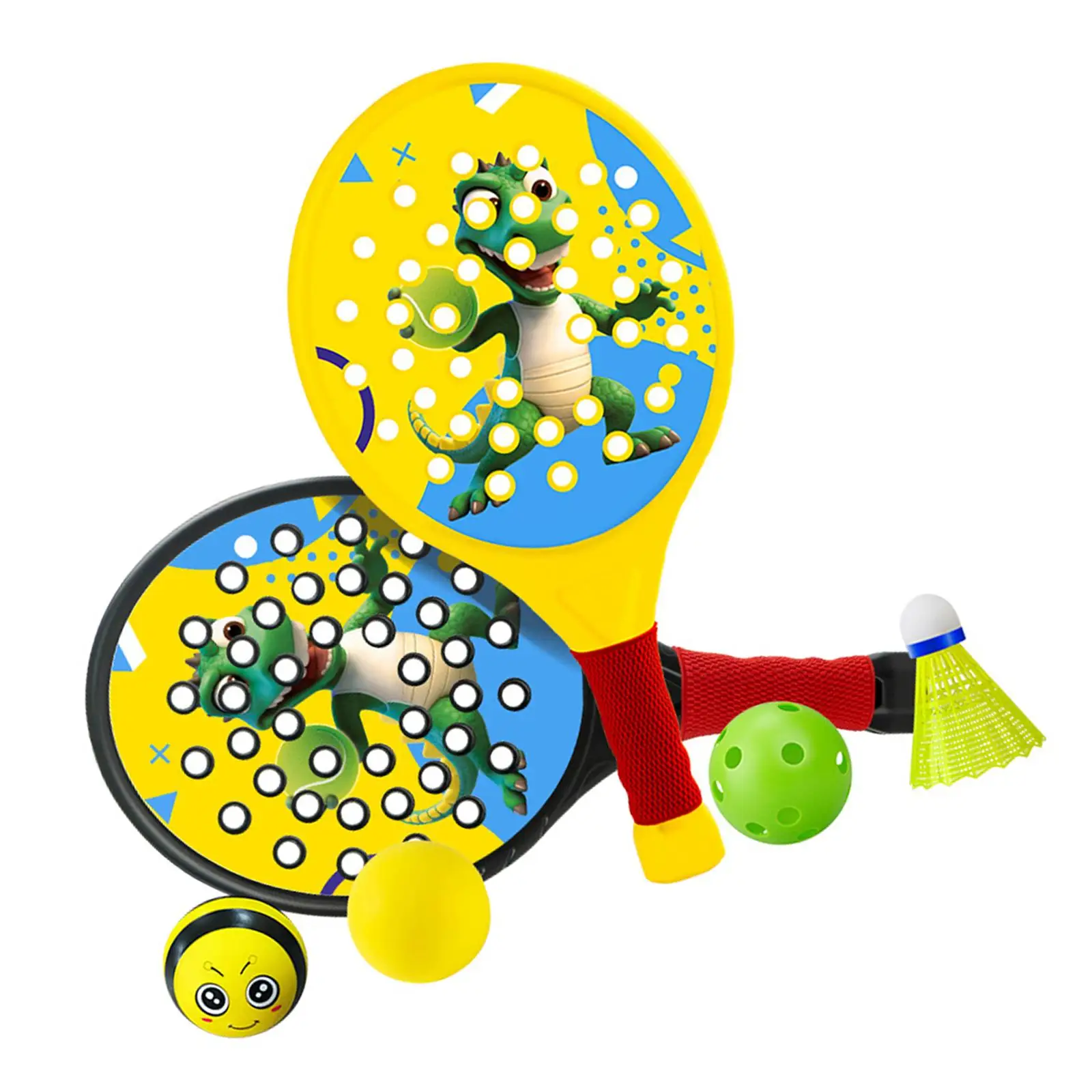 2x Kids Padel Rackets Paddle Tennis Racquets Breathable Gripping Lightweight Paddles Set Rackets for Kids Children Beginners