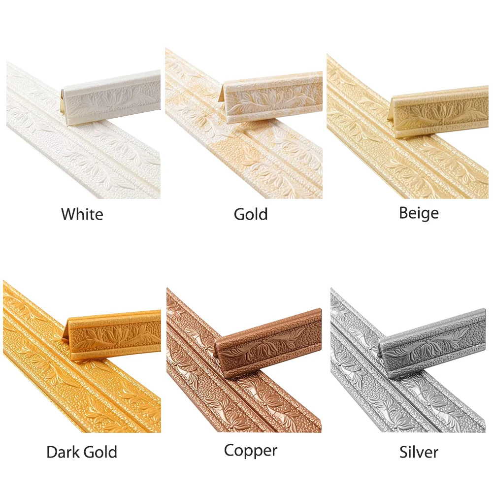 Self Adhesive Flexible Molding Trim Decorative 3D Sticky Wallpaper Border Wall Lines Peel and Stick Trim for Bedroom Living Room