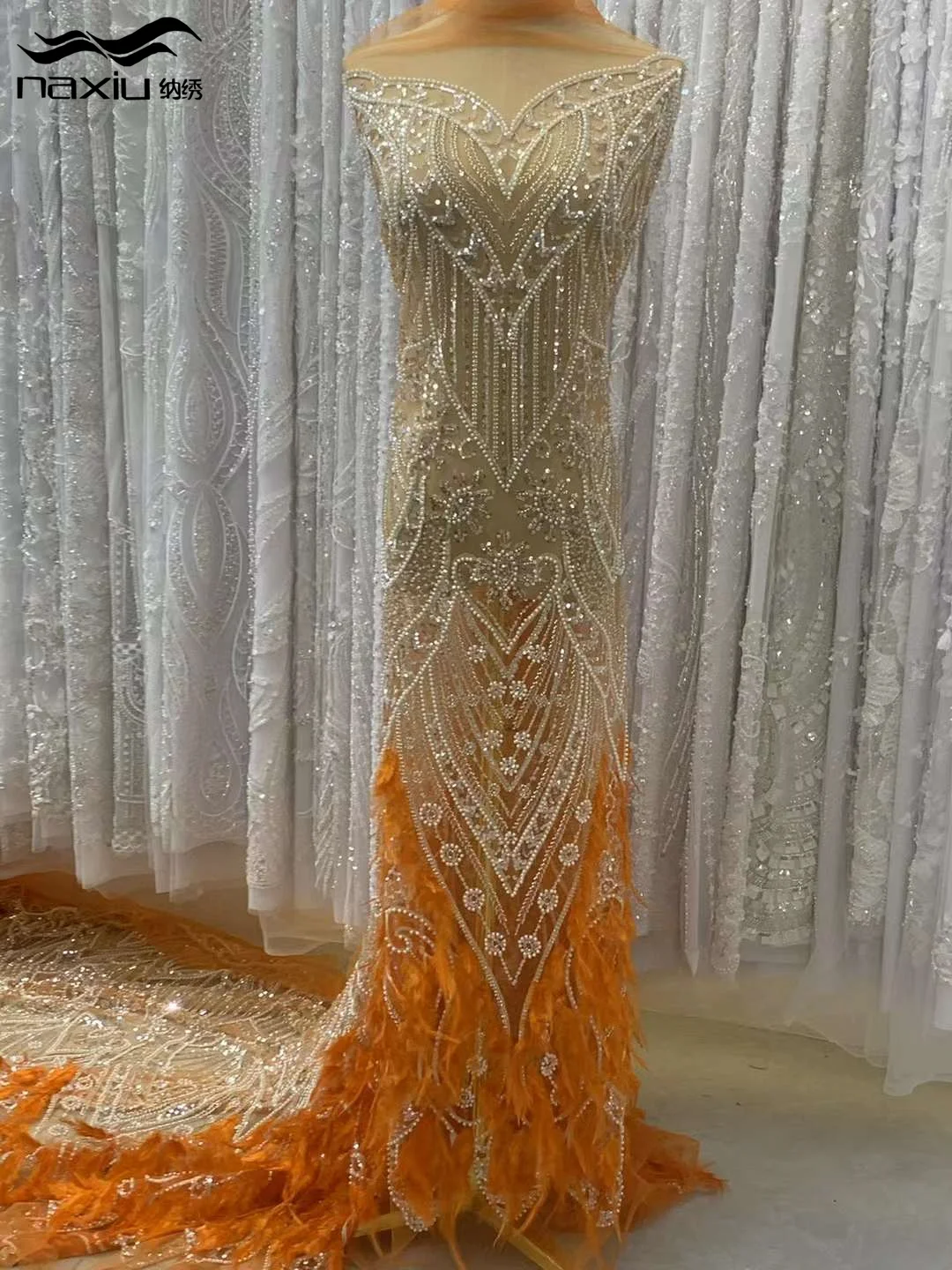 

Madison-African Beaded French Lace Fabric for Women, Nigerian 3D Flower Embroidery, Sequin Lace, Wedding Dress, High Quality,