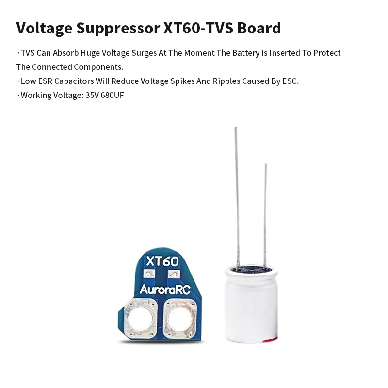 Connecteurs XT60 du filtre anti-surtension Matek TVS, protection pour drone FPV