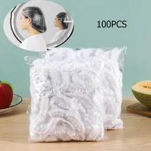 Gorro de ducha desechable con forma de malla elástica, no tejido, extensión de pestañas, transparente, impermeable, 100 Uds.