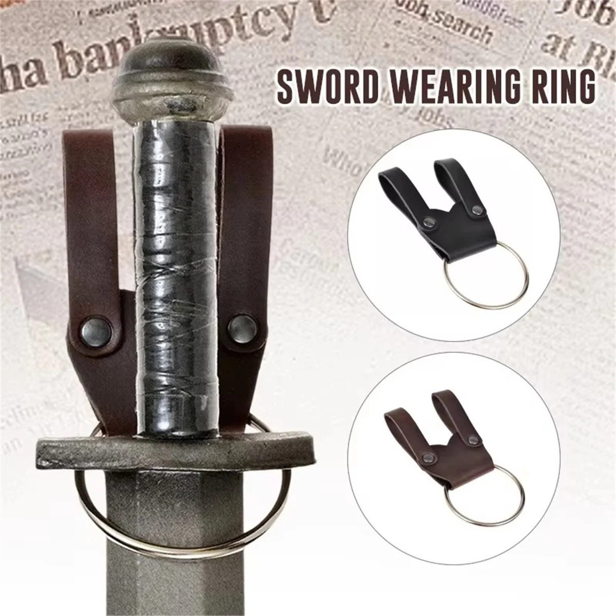 Mittelalterlicher Wikinger-Ritter, Piraten-Ledergürtel, Schwert, Frosch, Metallring für Axt, Streit, Beil, Hammerhalter, Tomahawk-Holster, Aufhänger, LARP – Detail 3