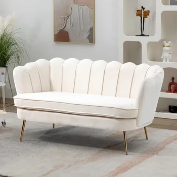 59” Small Modern Chenille Loveseat Sofa, 2-Seat 1